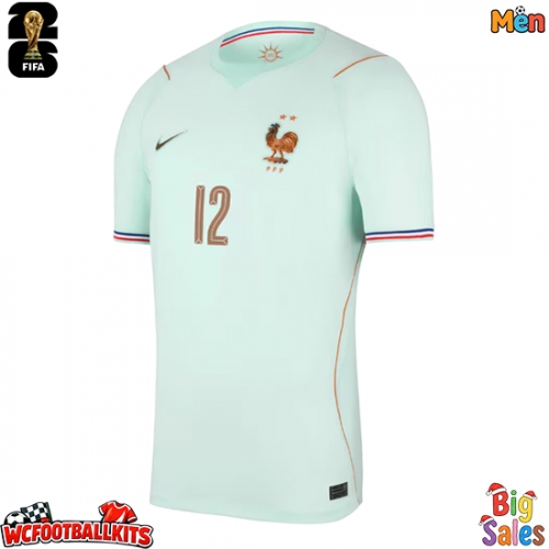 France Randal Kolo Muani #12 Replica Away Stadium Shirt World Cup 2026 Short Sleeve